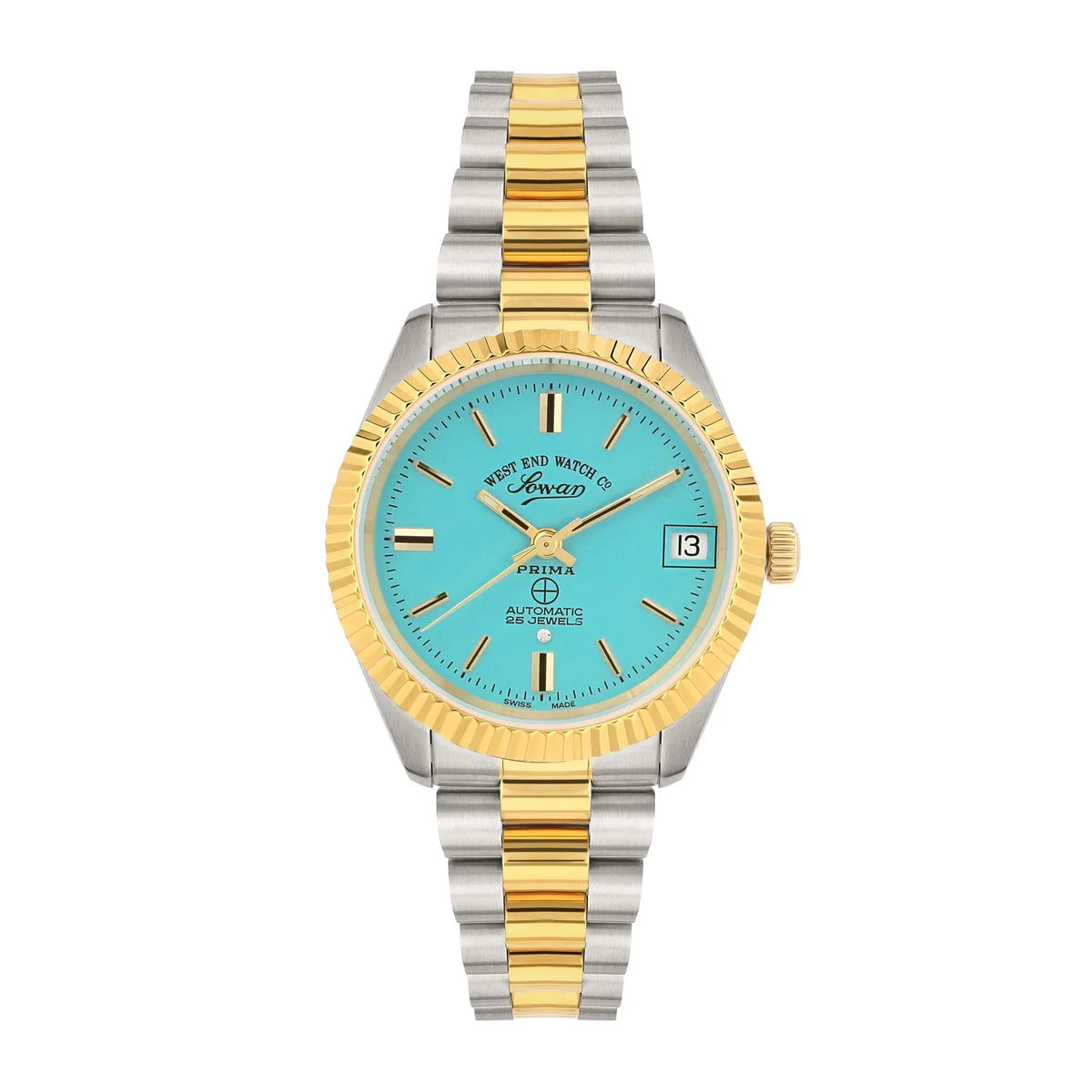 West End Women's Silver Tone Case Turquoise Dial Automatic Watch