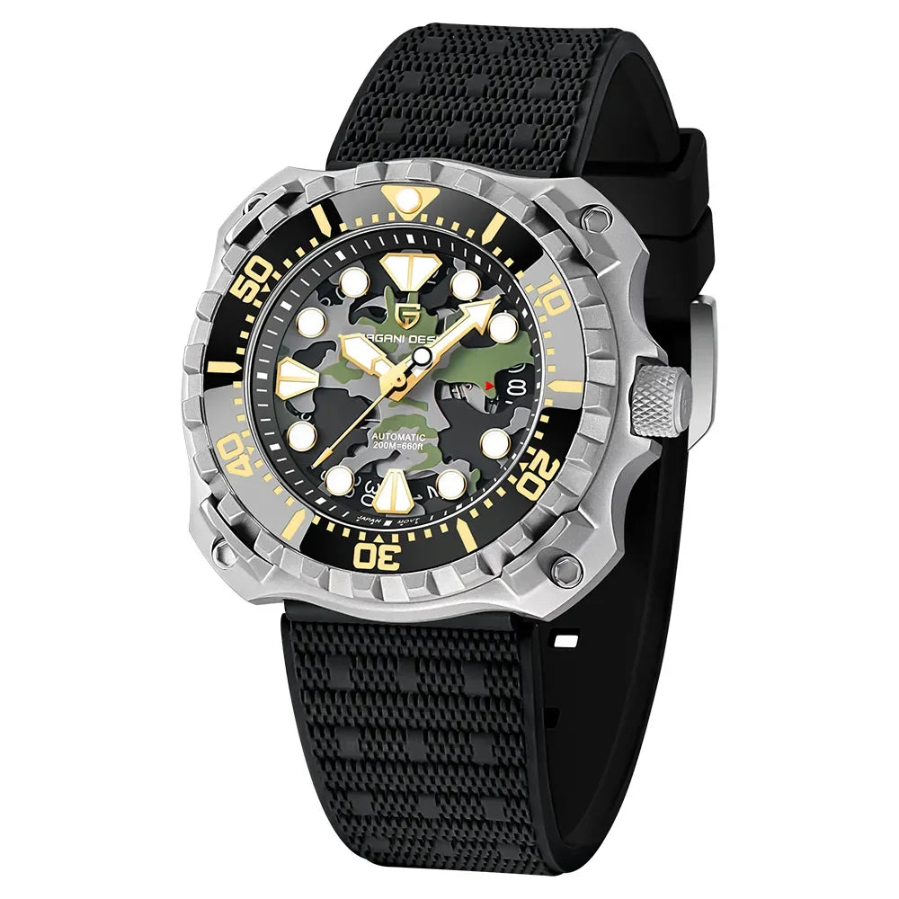 PAGANI DESIGN Military Men's Camouflage Hollow Dial Automatic 40.7mm | PD-YN009