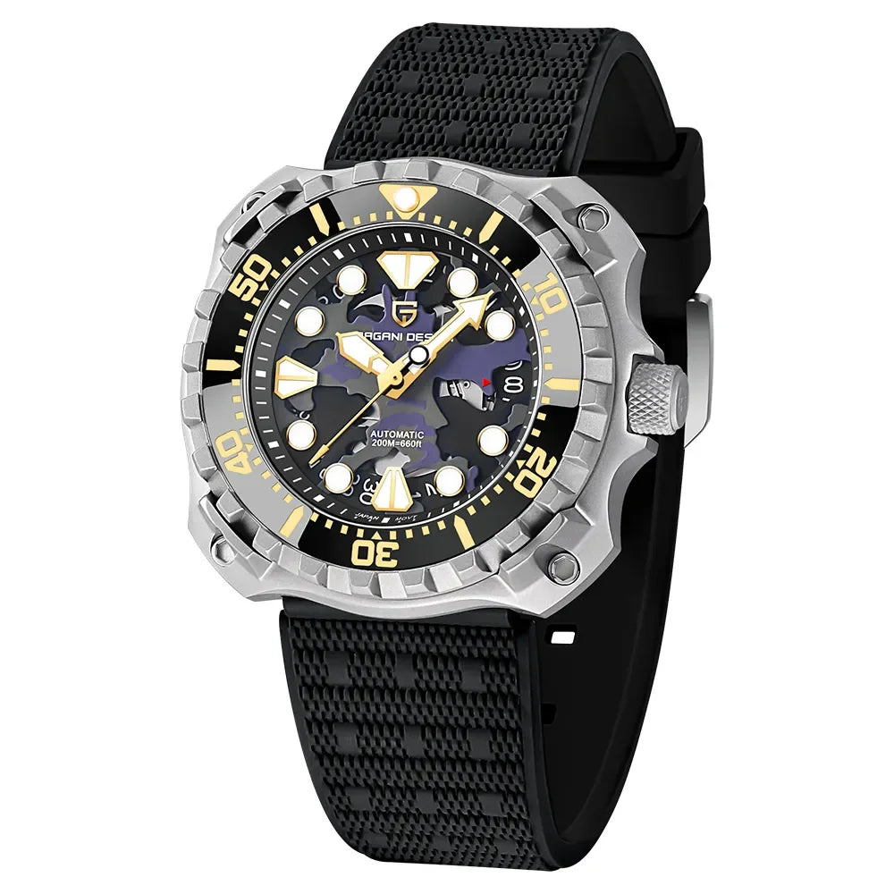 PAGANI DESIGN Military Men's Camouflage Hollow Dial Automatic 40.7mm | PD-YN009