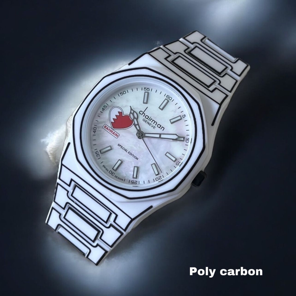 BAHRAIN Edition Chairman Geneve White Poly Carbon Gents Watch