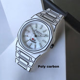 رئيس مجلس الإدارة جينيف آنا لوف سعودي رايت ساعة رجالية من البولي كربون الأبيض