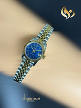 ساعة تشيرمان جينيف بلو النسائية بمينا عربية وتاريخ وسلسلة فضية وذهبية