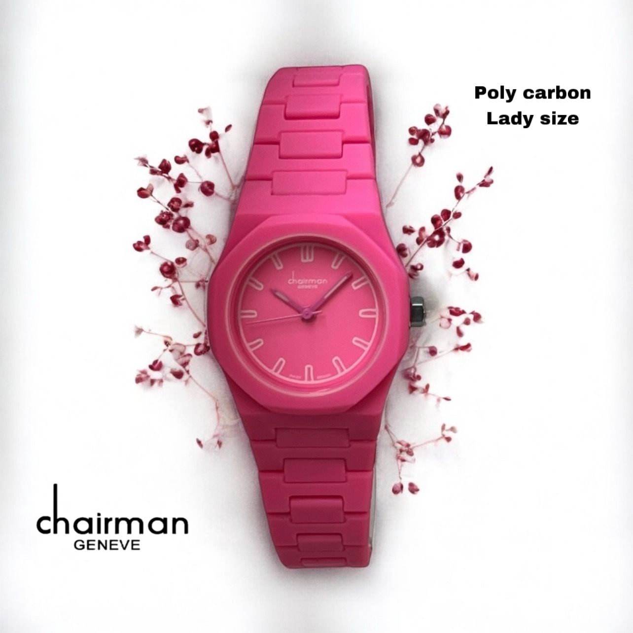 Chairman Geneve Pink Poly Carbon Lady Size Watch