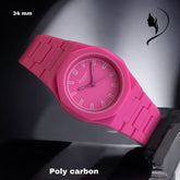 ساعة تشيرمان جينيف سويس ديزاين بولي كربون وردية للرجال