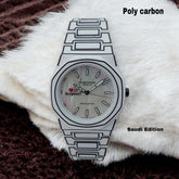 ساعة رجالية من طراز SAUDI Edition Chairman Geneve White Poly Carbon