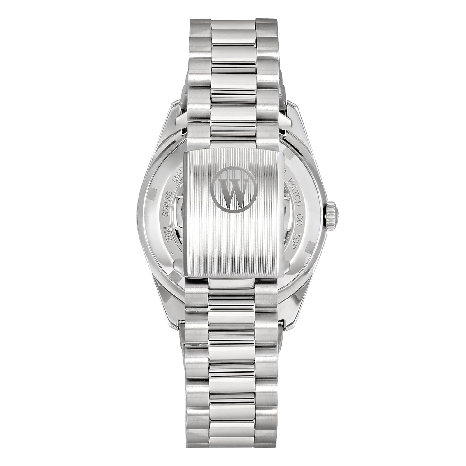 ساعة ويست إند النسائية الأوتوماتيكية بعلبة فضية اللون ومينا خضراء