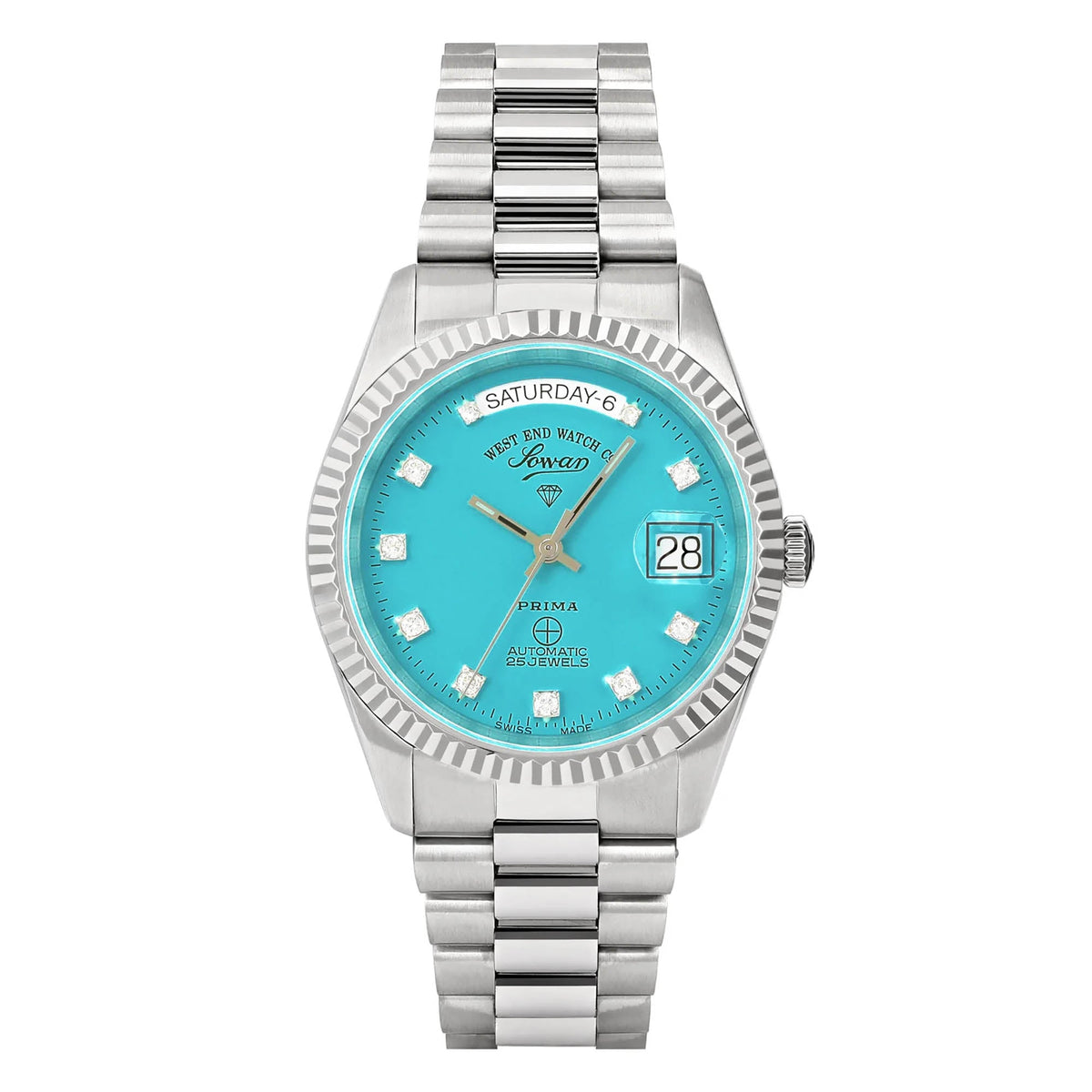 West End Women's Silver Tone Case Turquoise Dial Automatic Watch
