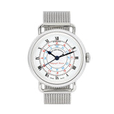 ساعة ويست إند للرجال أوتوماتيكية بعلبة فضية اللون ومينا بيضاء