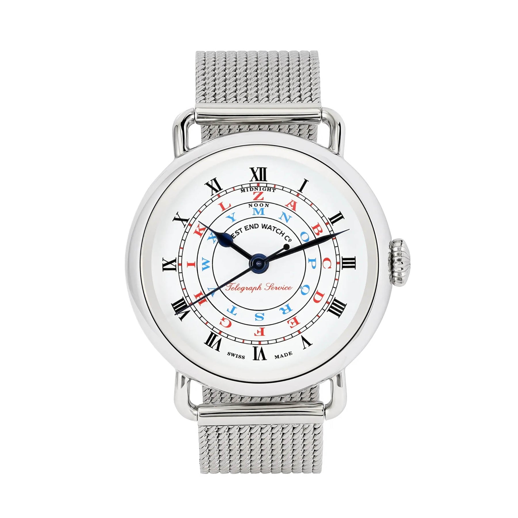 West End Men's Silver Tone Case White Dial Automatic Watch