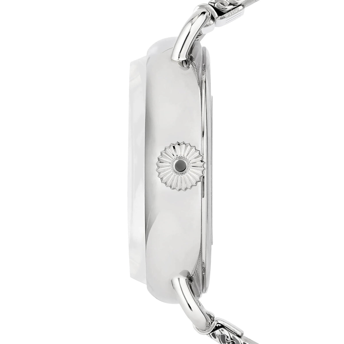 ساعة ويست إند للرجال أوتوماتيكية بعلبة فضية اللون ومينا بيضاء