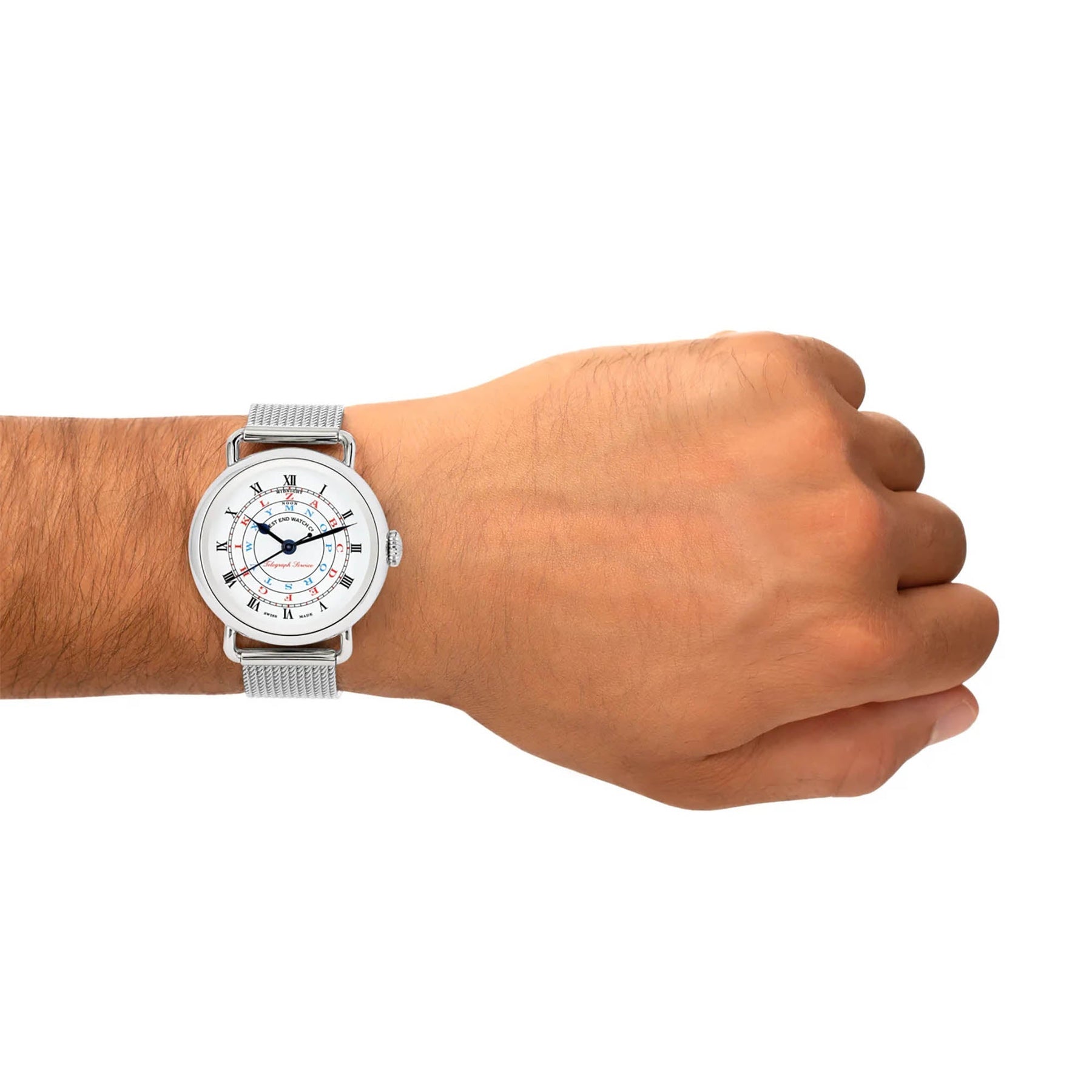 West End Men's Silver Tone Case White Dial Automatic Watch