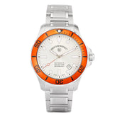 ساعة ويست إند للرجال أوتوماتيكية بعلبة فضية اللون ومينا فضية