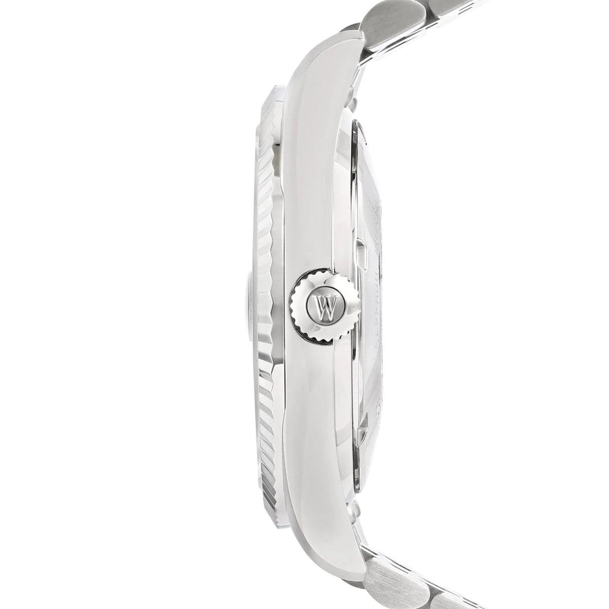 ساعة ويست إند للرجال أوتوماتيكية بعلبة فضية اللون ومينا عربية صفراء