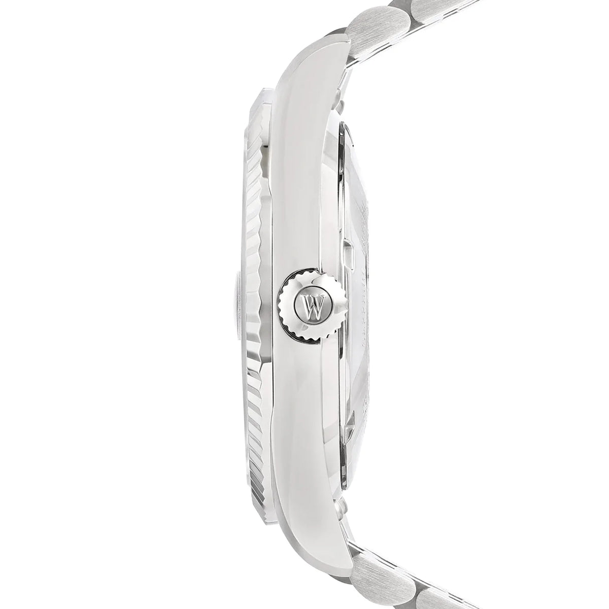 ساعة ويست إند للرجال أوتوماتيكية بعلبة فضية اللون ومينا عربية عنابي اللون