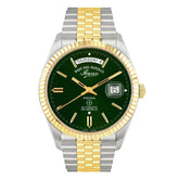 ساعة ويست إند للرجال أوتوماتيكية بعلبة فضية اللون ومينا خضراء