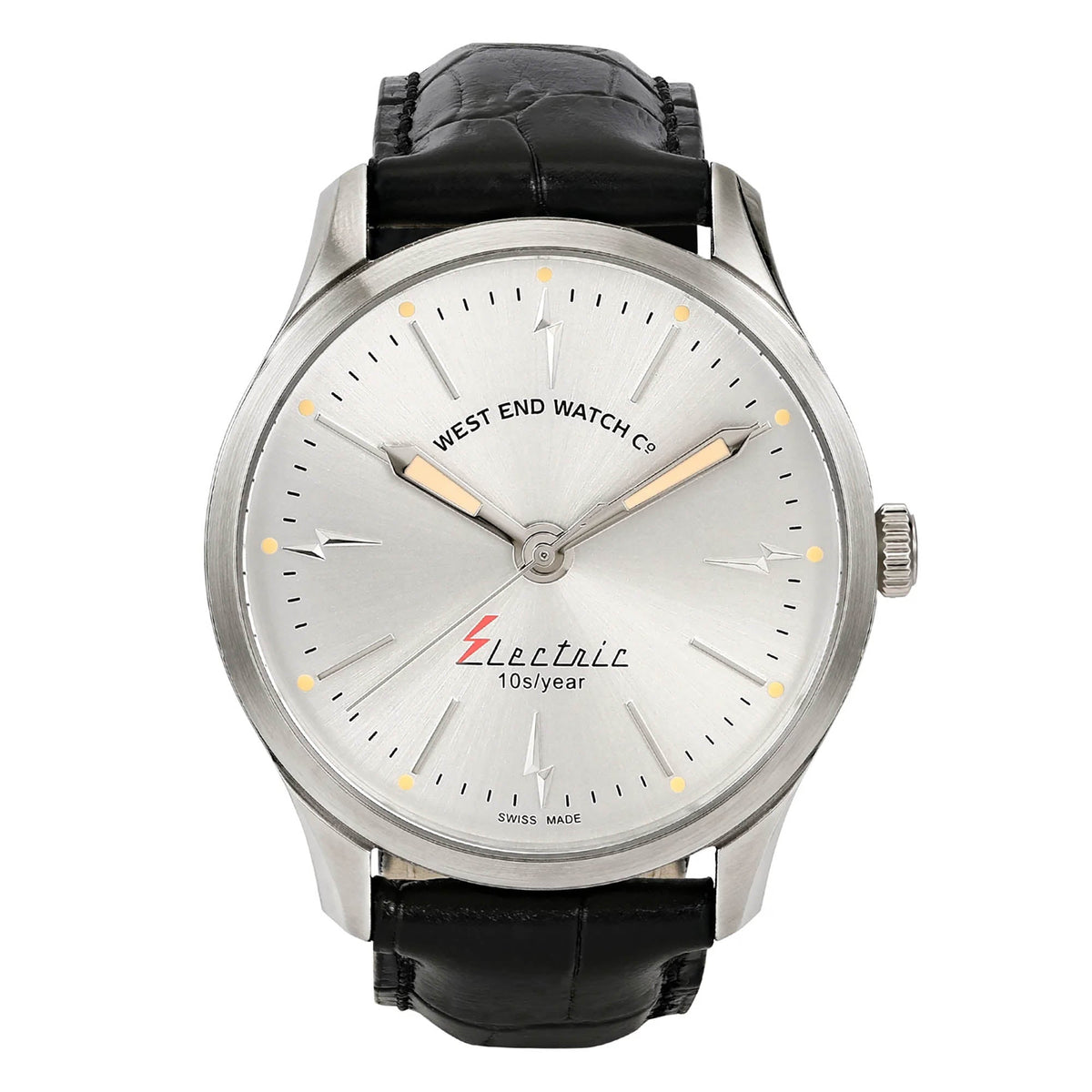 ساعة ويست إند للرجال بهيكل فضي ومينا فضي وسوار كوارتز