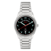 ساعة ويست إند للرجال أوتوماتيكية بعلبة فضية اللون ومينا سوداء